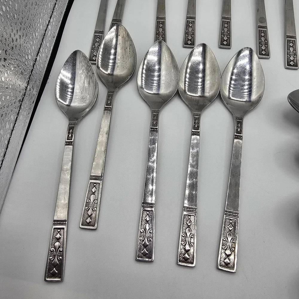 26 Piece Set Interpur CORTINA Stainless Dinner Japan Textured Flatware